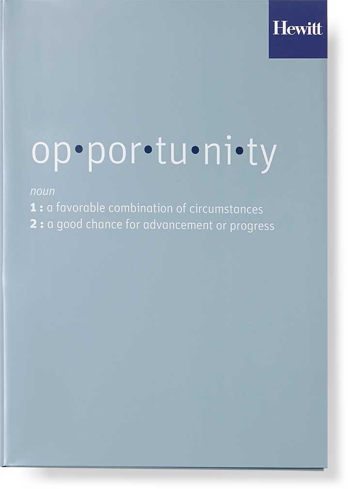 hewitt_opportunity-cover.jpg Art Direction by: Bart Crosby, Crosby Associates